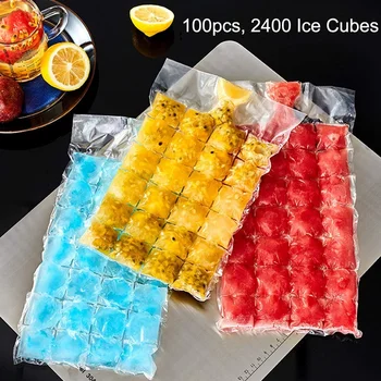 

100Pcs 2400 Ice Cubes Disposable Ice-Making Bags Ice Cube Tray Mold Ice Mould Summer DIY Drinking Tool Cooler Bags
