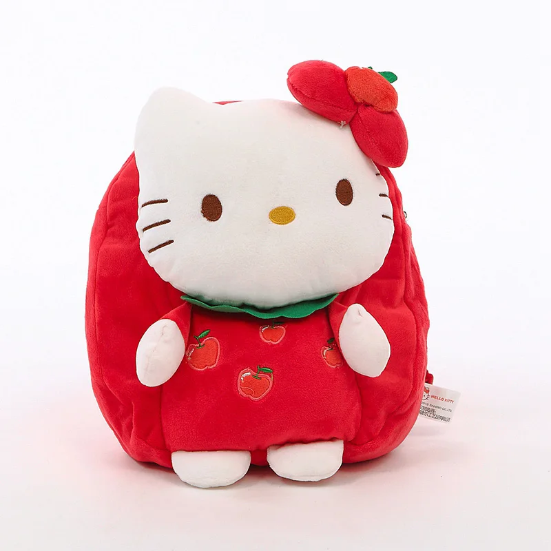 22*29*10 см плюшевые рюкзаки с мультяшным животным рисунком кота котенка игрушечный ранец фиолетовый красный розовый оранжевый детский школьный дорожный мешок - Цвет: Red