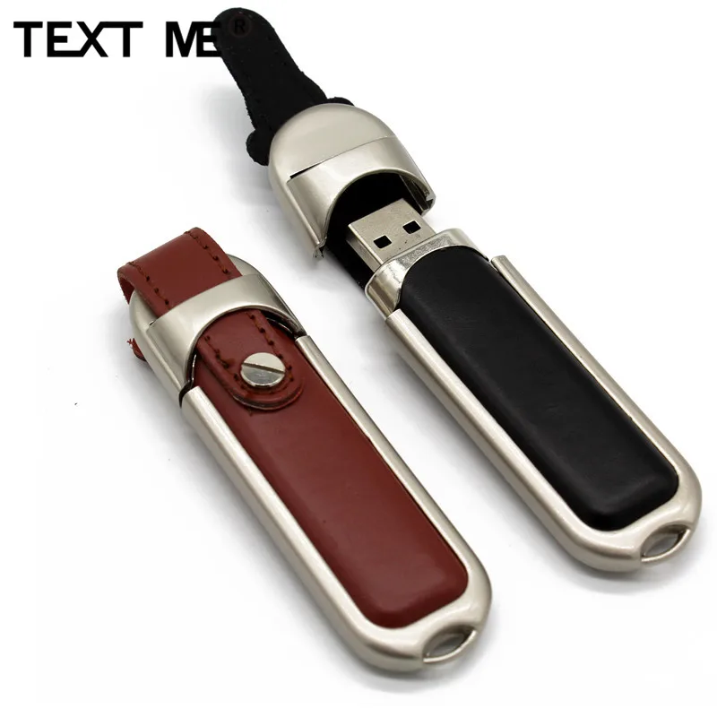 Texto 64GB 100% la capacidad real de cuero Modelo usb flash drive usb 2,0 de 1 GB 2GB 4GB 8GB 16GB 32GB regalo de pen drive