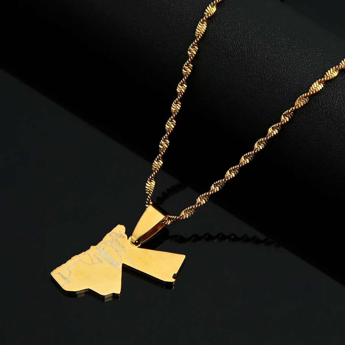 Gold Plated Country Jordan Map Pendant Necklace For Women Men Jewelry | Украшения и аксессуары