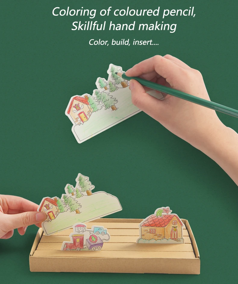 MiDeer DIY игрушки детские раскраски Рождество Набор открыток 3D сцена 3Y+ творчество воображение Hands-On способность дети украшения подарок