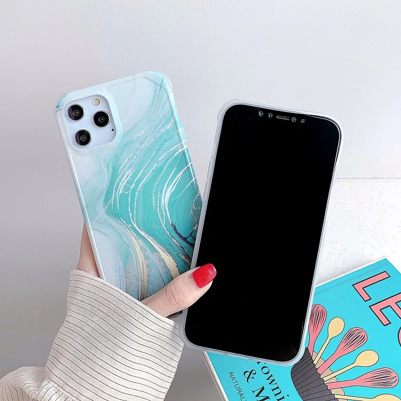 Цветной градиентный мраморный чехол для телефона iPhone 12 Mini 11 Pro Max XR XS X SE 2020 7 8 Plus