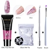 Limegirl Poly Extention Gel Set Nail Art French Nail Art Clear Camouflage Color Nail Tip Form Crystal Polygels Brush Nail Gel 6