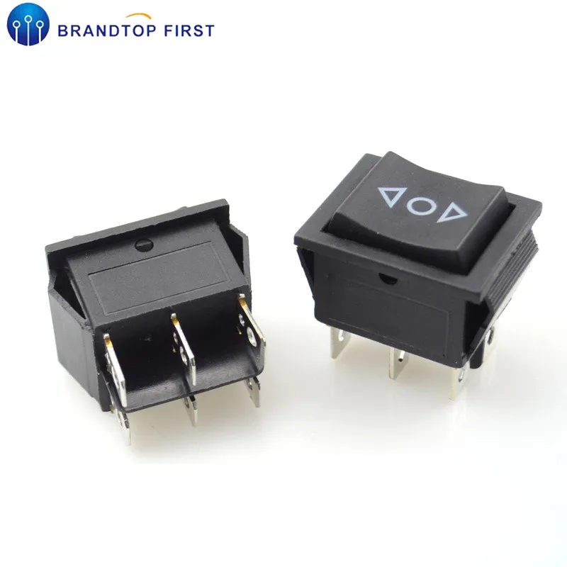 6 Pin 3 Position Boat （On）Off-（On） Momentary Rocker Switch DPDT 16A 250V AC 20A 125VAC