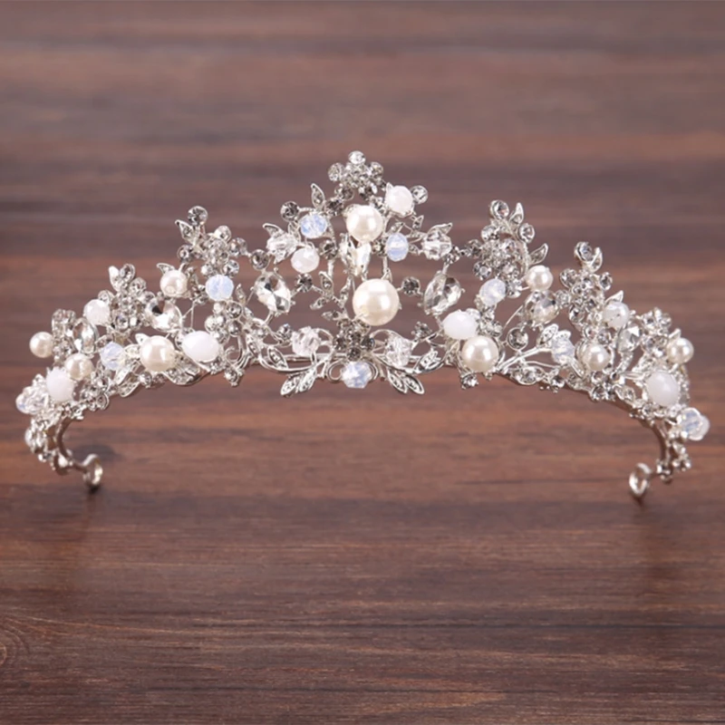 

Bridal Crown Wedding Prom Tiara Jewelry Bride Leaves Rhinestone Hair Accessories LX9D