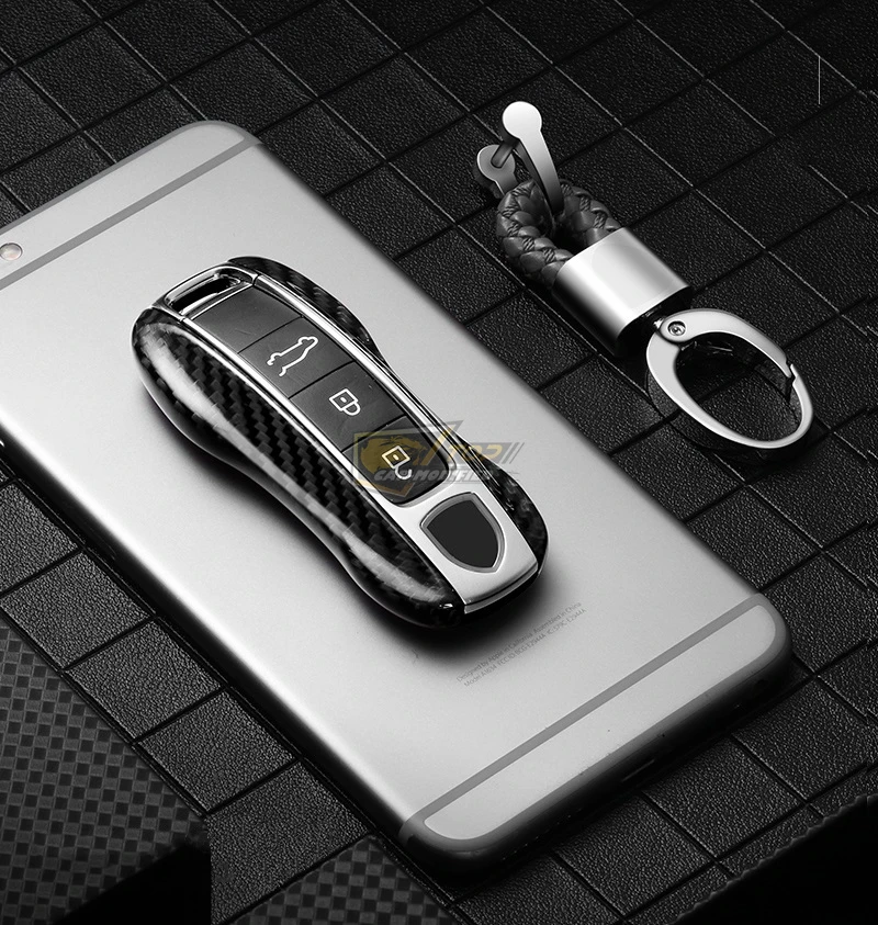 7-Free shipping 100% Real Pure DRY Carbon Fiber Car Key Case Cover Shell For Porsche Panamera  Macan  Cayenne718911