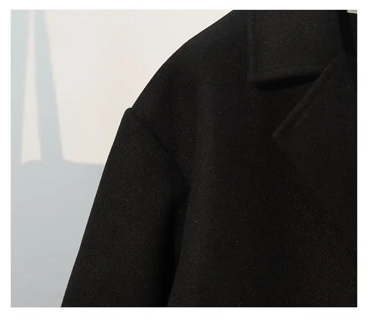 XL-4XL, зимнее женское Шерстяное Пальто большого размера, повседневное двубортное пальто средней длины, женское плотное пальто большого размера, шерстяная верхняя одежда