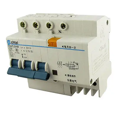 

DZ47LE-63 AC 380V 32A 3P DIN Rail Mounted Earth Leakage Circuit Breaker