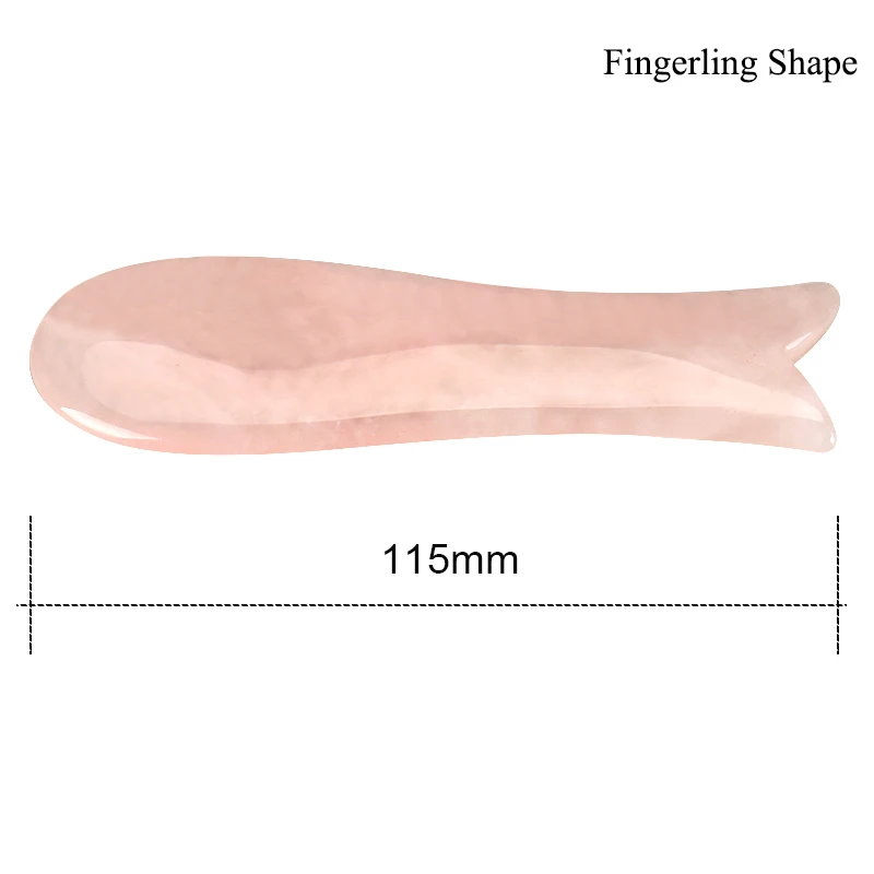 Розовый кварц Китайская традиционная гуаша Нефритовая доска массажер для тела кристалл энергетический камень скребок для кровообращения забота о здоровье - Цвет: Fingerling