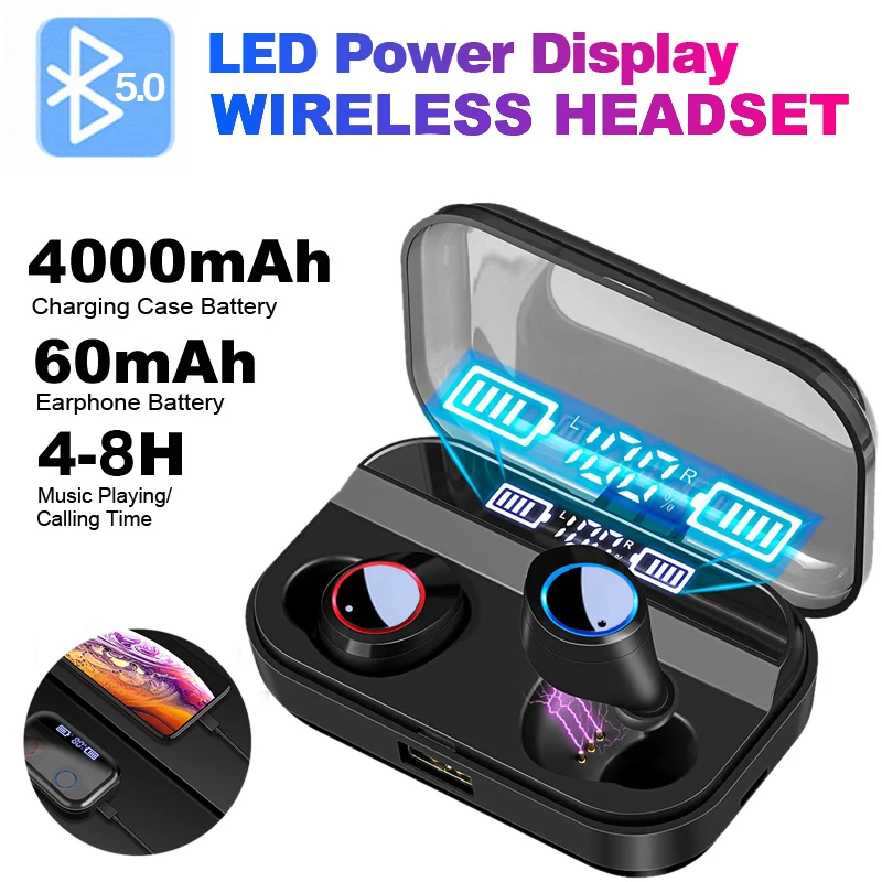 

X11 TWS Wireless Earphone Bluetooth 5.0 Earphones Power Display Touch Control Sport Stereo Cordless Earbuds Headset Charging Box