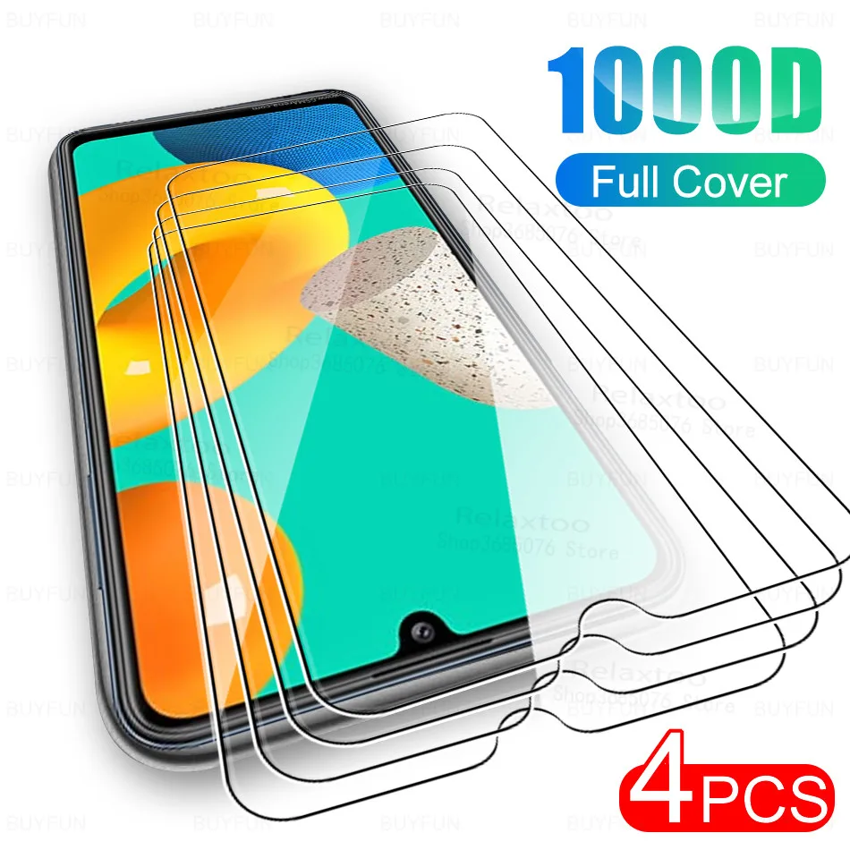 4 Pezzi Di Vetro Temperato Per Samsung Galaxy M32 Pellicola Proteggi Schermo Per Samsung M32 M 32 Sm-M325F/Ds Galaxy M32 Vetro Protettivo