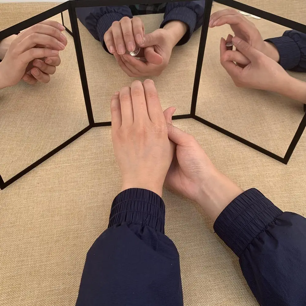 

3-Way Mirror Practicing Mirror For Card Magic Gimmick Illusions Magic Tricks Accessories Stage Professional Magic Baby Toys
