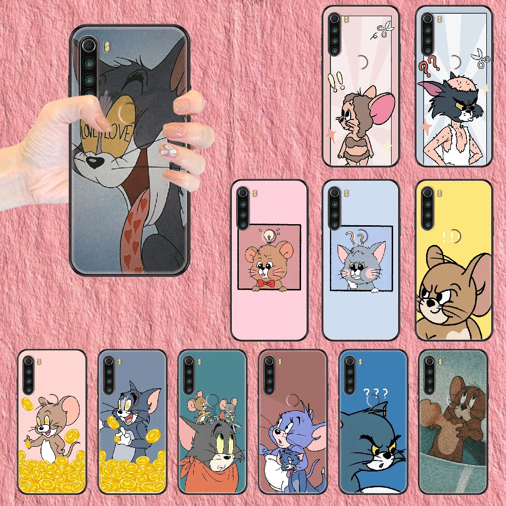 

Cartoon Cat And Mouse Phone case For Xiaomi Redmi Note 7 7A 8 8T 9 9A 9S K30 Pro Ultra black silicone cell cover tpu funda art