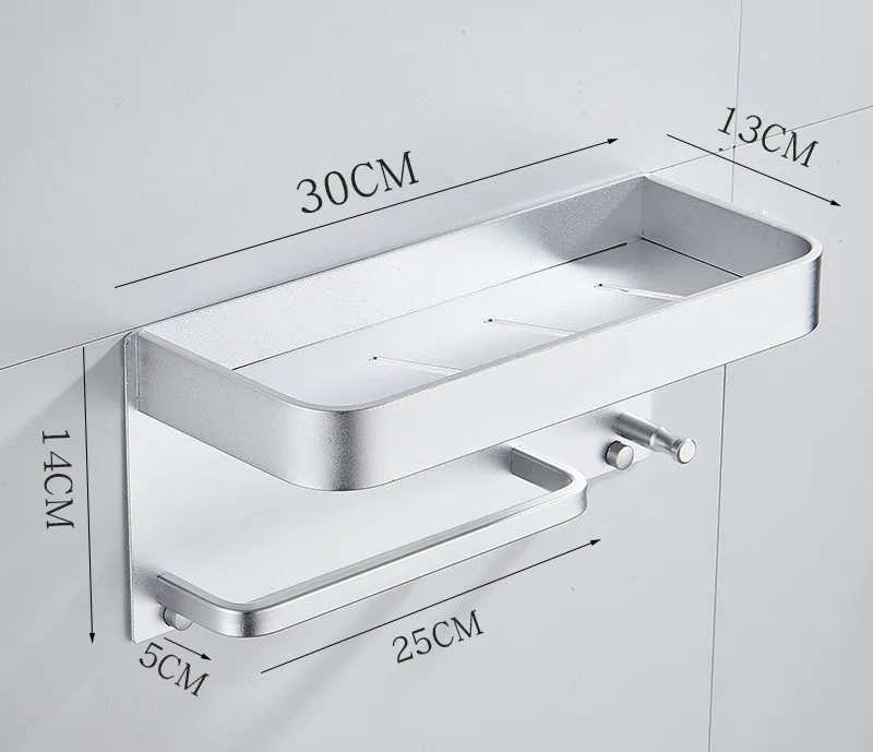 Bathroom Corner Shelf Shampoo Cosmetic Shelf Storage Organizer Rack Bathroom Accessories Bath Hardware Wall Mounted Aluminum - Цвет: style 1
