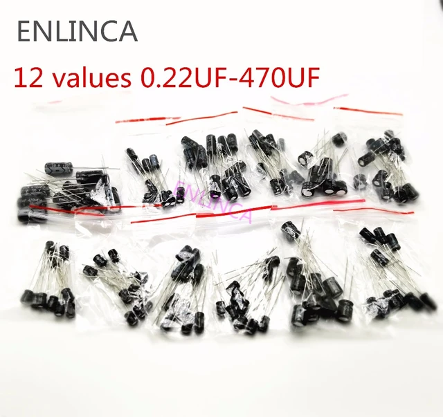 120 Stück 12 Werte 1uF - 470uF Elko Kondensatoren Set Kondensator