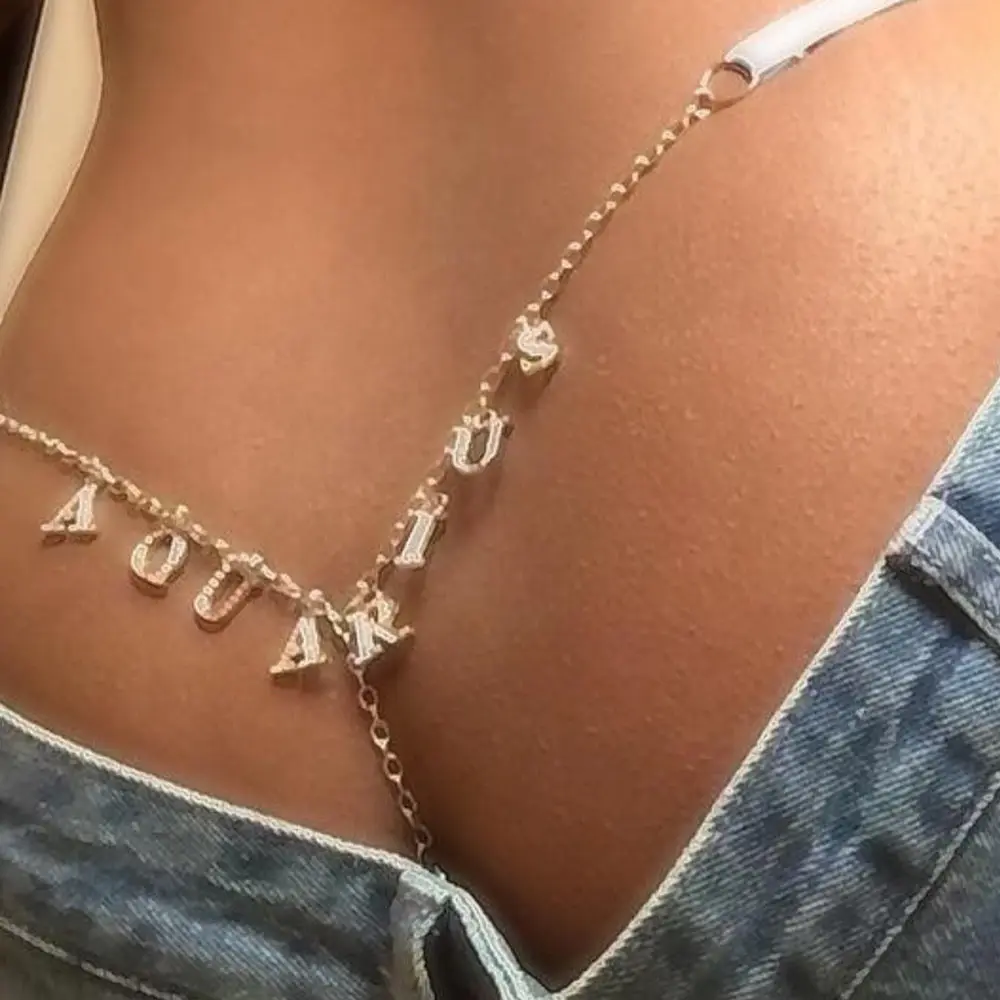 Sexy Personalized Crystal Letters Waist 