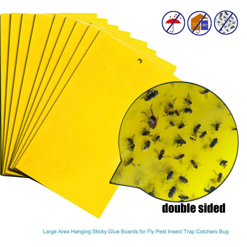 10/20/30pcs Yellow Greenhouse Sticky Traps Catch Multiple Flying Insect Pests Pest Control Products | Дом и сад