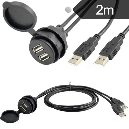 Usb Extension Lead For Car Audio Dual-port USB Waterproof Cable Car Dashboard Audio Extension Cable Usb Extension Lead For Car