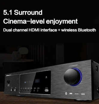 

KYYSLB 150W*2 4-16ohm Household High Power Bluetooth Power Amplifier KTV Audio HDMI Subwoofer Karaoke Digital Fever Amplifier