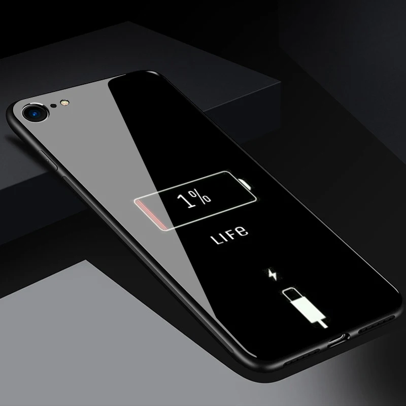 Тонкое закаленное стекло+ мягкая силиконовая рамка задняя крышка для iphone XM XS XR X 8 7 6 6S Plus чехол с изображением Луны и звездным принтом чехол для телефона s - Цвет: type 7