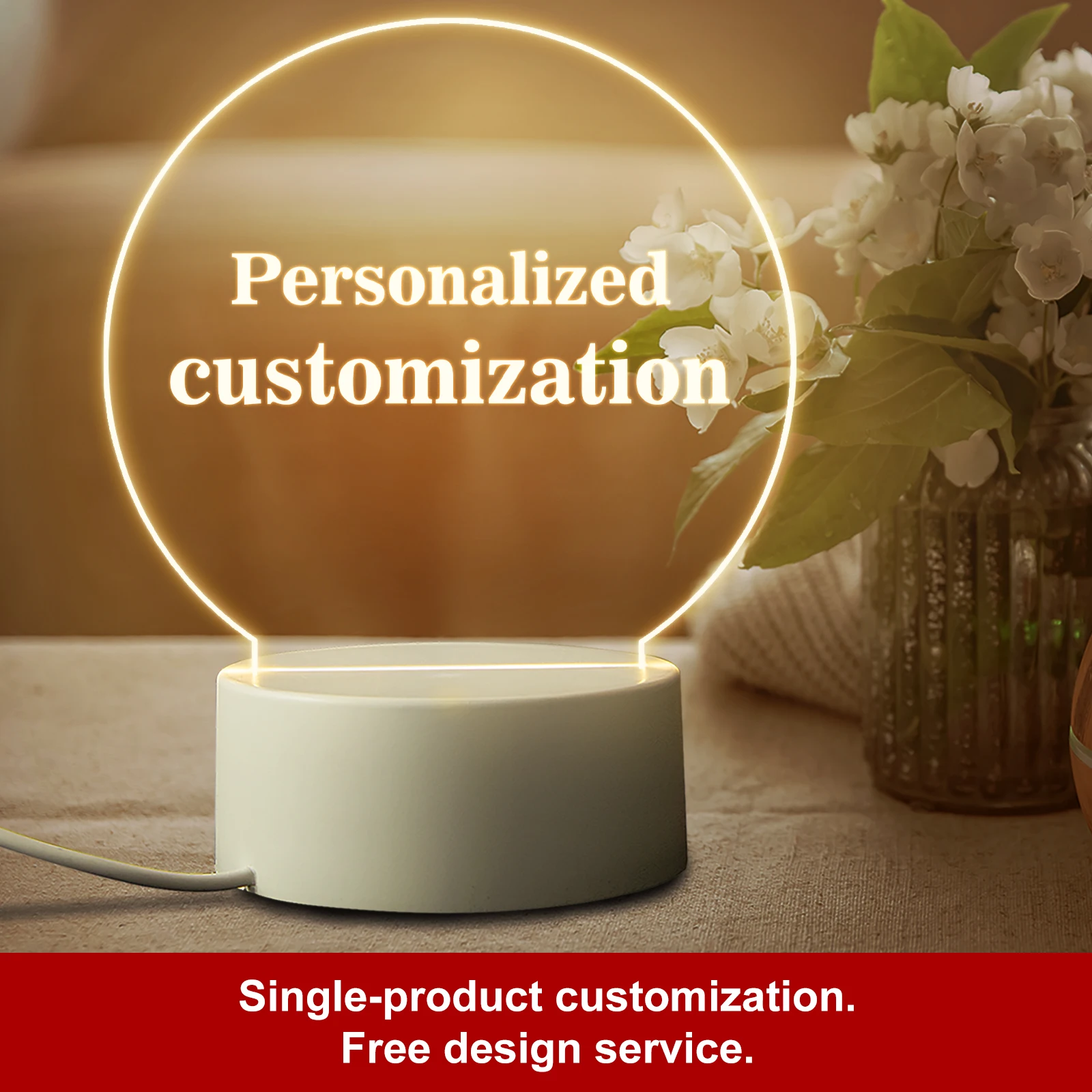 Personalized Custom Gifts 3D Night Light DIY Text Photo Lamp Wedding Anniversary Birthday Mother's Day Father's Gift | Лампы и