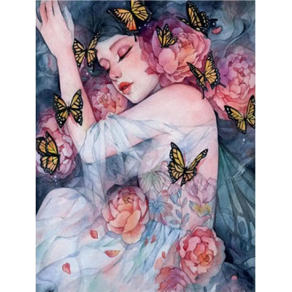5D DIY Diamond Painting sleeping Beauty Butterfly Flowers Cross Stitch Full Drill Embroidery Craft Kits Mosaic Home Decor Gift | Дом и сад