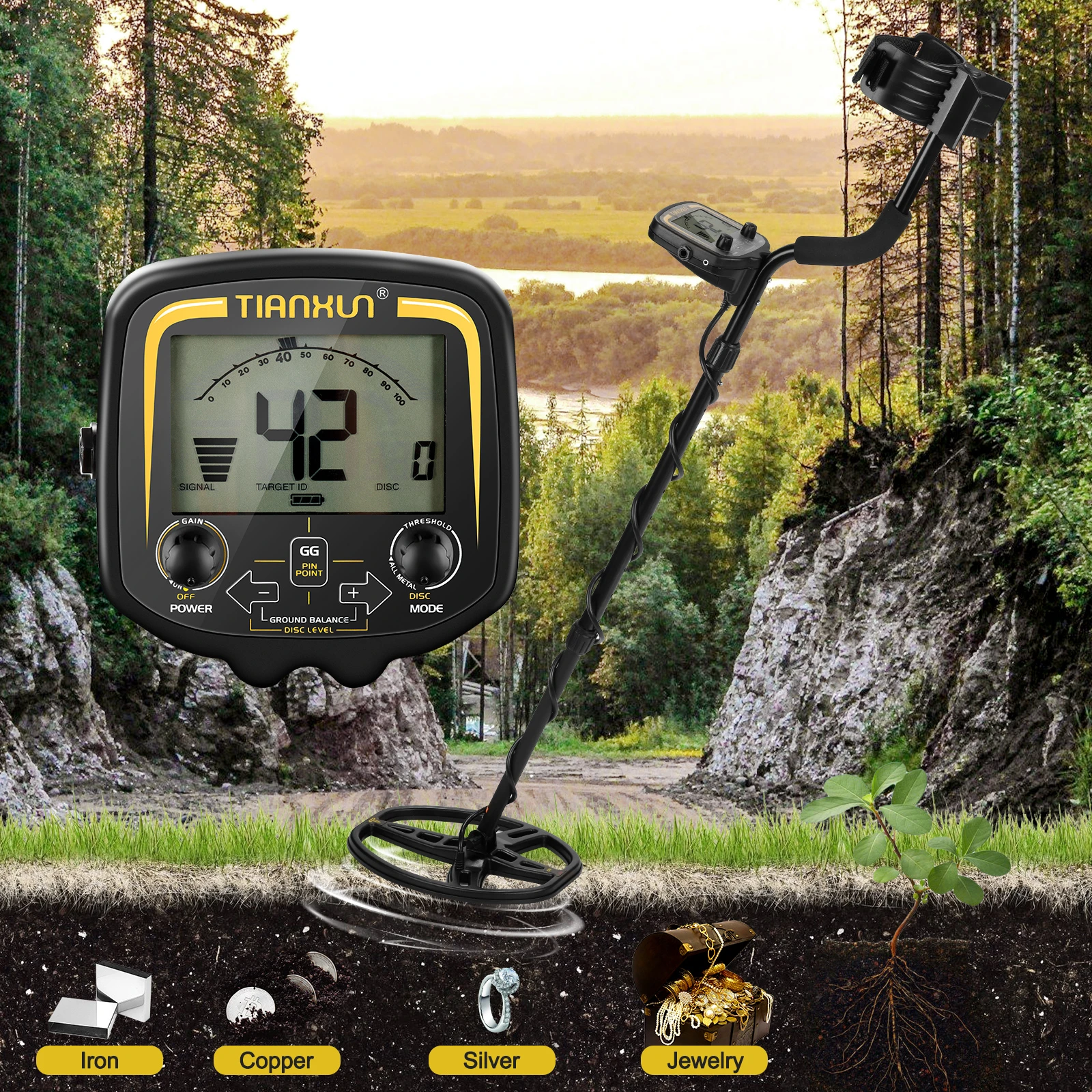 TX 850 Metal Detector Gold Hunter 2.5m Search Finder Detector Metal