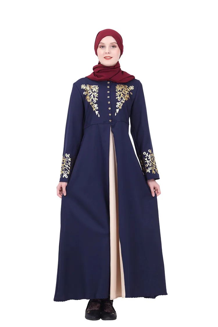 

1 pcs New style Muslim gowns for women in gold-stamped worship dresses012