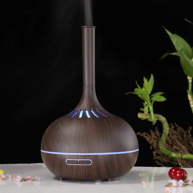 400ml Wood Grain Diffuser For Essential Oil Ultrasonice Aromatherapy Diffusers Aroma Cool Mist Remote Control Humidifier Timer 2