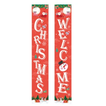

1 Pair Creative Door Hanging Ornament Christmas Couplet Door Curtain Door Hanging Banner for Home Bar