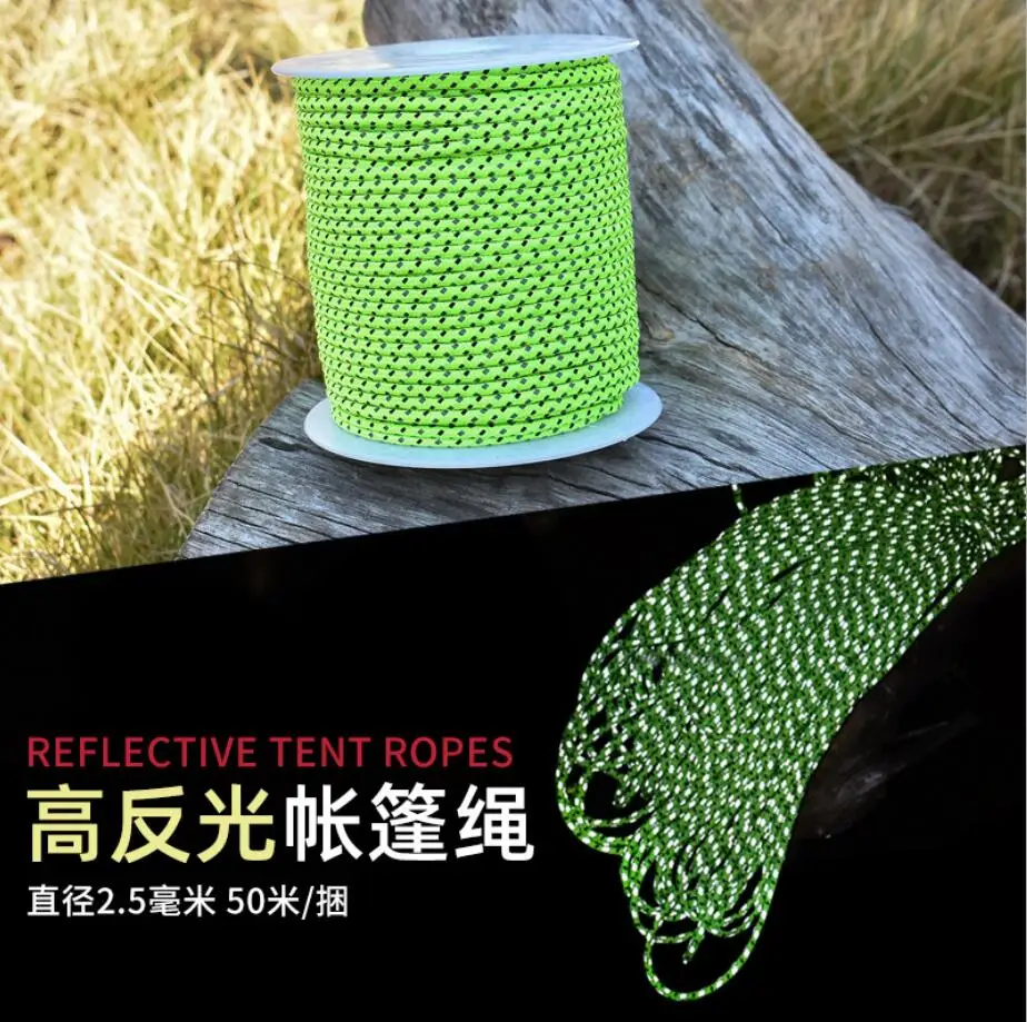 

50M Multifunctional Outdoor Paracord Luminous Umbrella Rope Reflective Survival Rescue umbrella rope Camping Paracord Cord