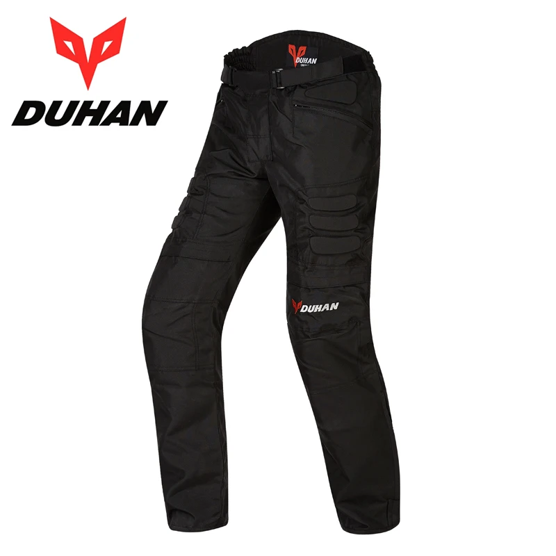 DUHAN DK002 штаны для мотогонок зимние штаны для мотокросса теплые ветрозащитные спортивные наколенники - Цвет: Черный