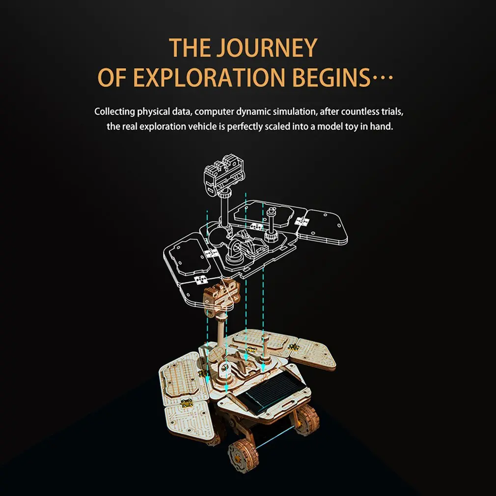 Solar Toys Science Fiction 3D Puzzles Wood Machinery Models Creative Building Blocks Model Toys Gifts Adult Children