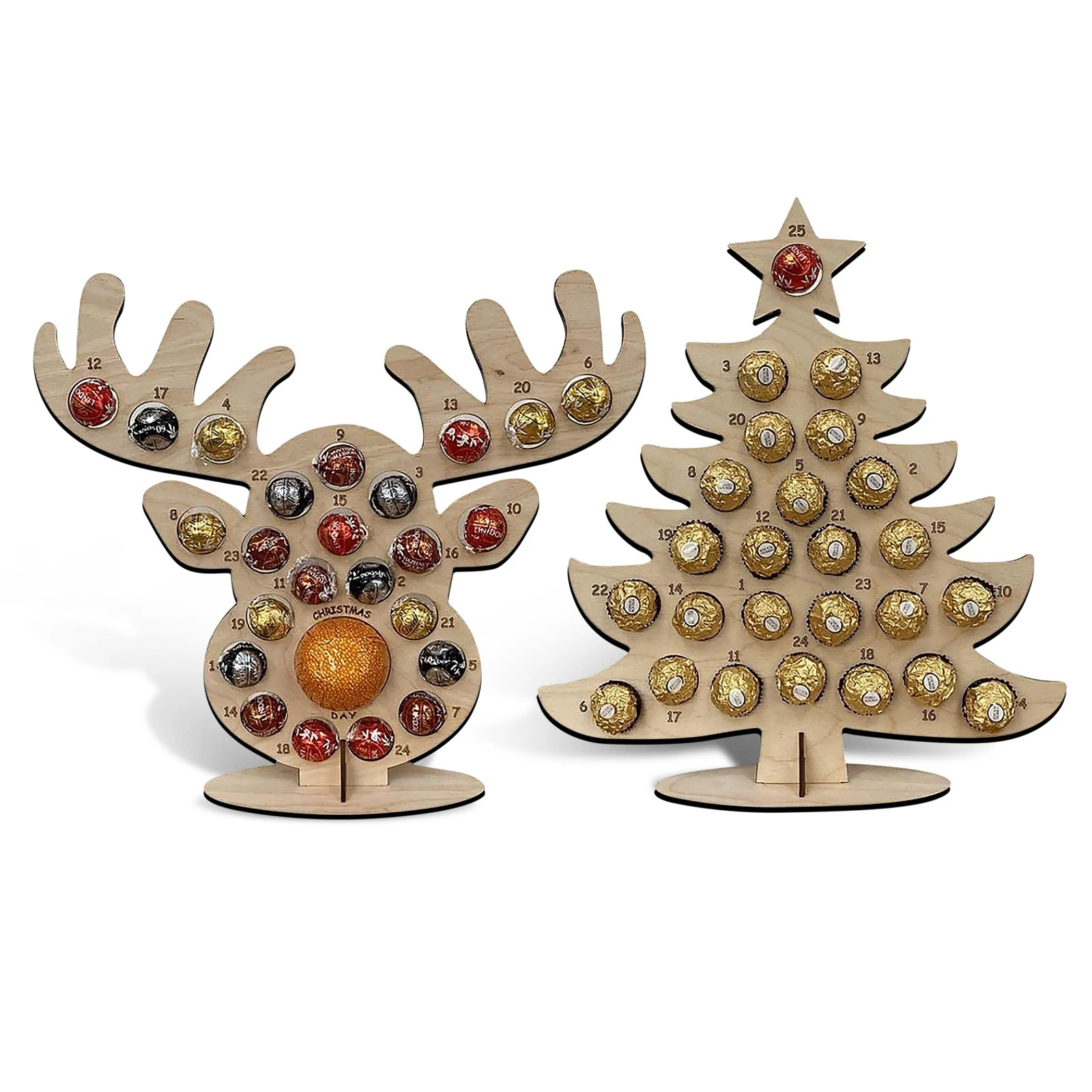 Christmas Advent Calendar Wooden Party Chocolate Holder Countdown Calendar  For Christmas Decoration ELK Countdown Calendar 2021|Advent Calendars| -  AliExpress