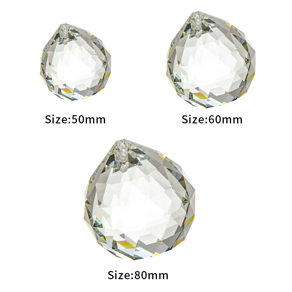 Decorative Prism Transparent Craft Living Room Chandelier Hanging Modern Mini Crystal Ball Glass Home Faceted Light Pendant