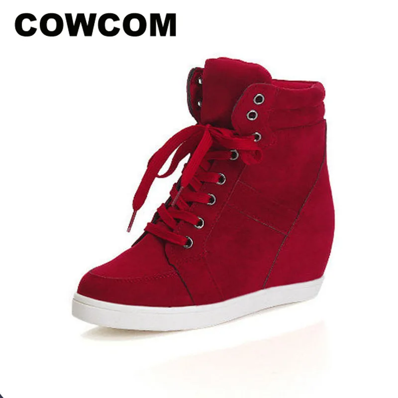 COWCOM/полированная женская повседневная обувь на высоком каблуке; женская обувь на платформе; женские кроссовки; SGLL-776