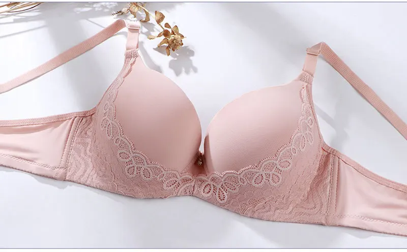 Lace Bra, Thick Cup Gathers Up, Adjustable Type, Underwire Smooth Bra, Collects The Side Milk