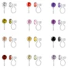 12 Pairs Plastic invisible Clip On Earrings for Sensitive Ears,Birthstone Cubic Zirconia Earring Sets  Non Pierced Ear for girls 1