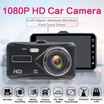

4 inch HD 1080P Dual Lens Car DVR Touch Screen Dashcam Camera Video Recorder SD Cam Night Vision
