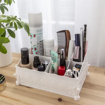 

Cosmetic Storage Box Plastic Makeup Organizer Beauty Skin Care Case Multi-purpose Desktop Office Storage Business Card Case