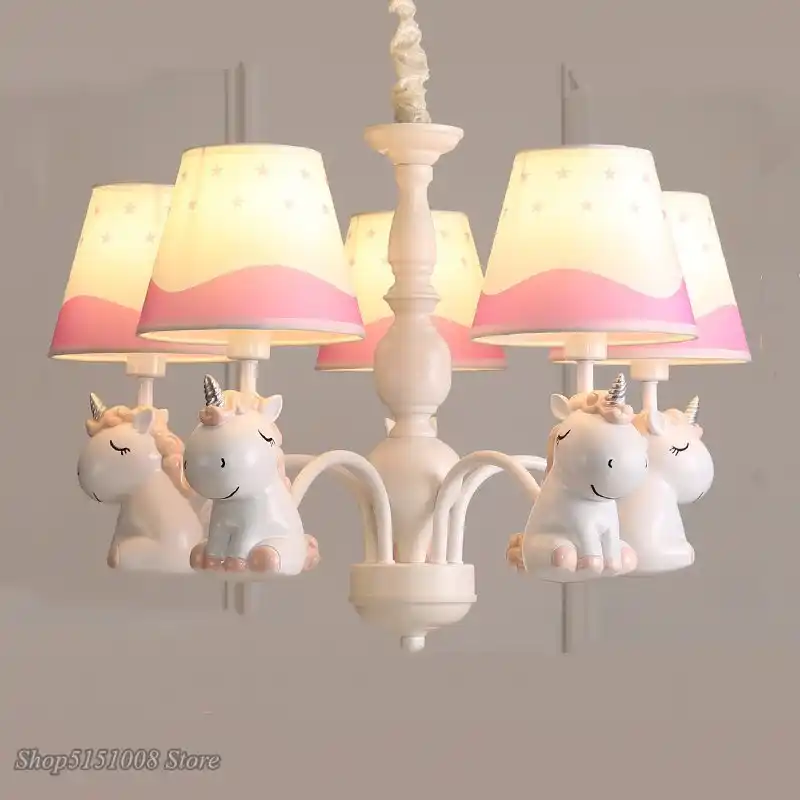 lampara de arana de dibujos animados pegasus para ninos y ninas luz nordica para habitacion de ninos jardin mediterraneo y lamparas colgantes