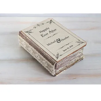 

Unique ring pillow custom Wooden Ring Bearer box proposal wedding ring box book Box engraved Ring Holder engagement Jewelry box