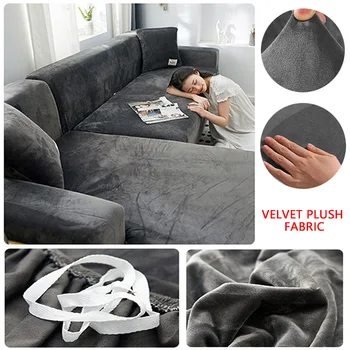 

Elastic Sofa Cover For Plush Fabric Universal Stretch Slipcover Couch Cover for Living Room Sofa towel Slip-resistant Slipcover