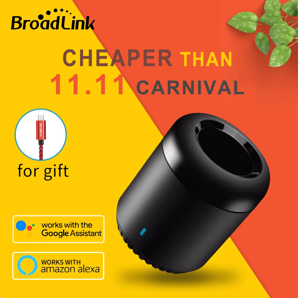 

Broadlink Smart Home Original RMMini3 WiFi+IR+4G Voice Remote Control Android Data Cable for gift for Alexa Google Home for IOS