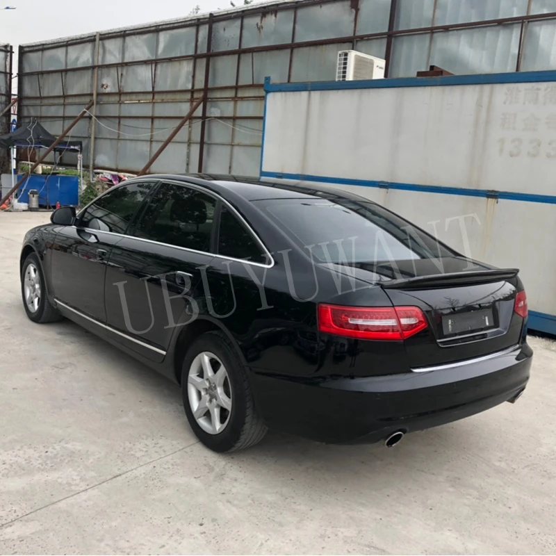 Для Audi A6 C6 2009 2010 2011 2012 углеродное волокно в бельгийском стиле внешний задний спойлер багажника автомобиля хвост загрузки крыло украшения