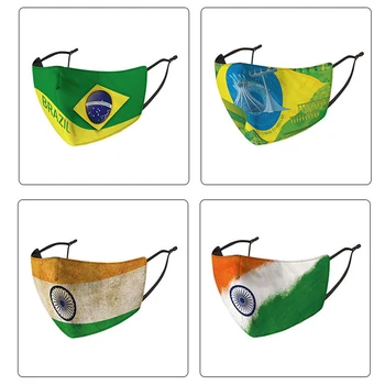 

Netherlands Brazil Mask Flag Print Cotton Mouth Mask Pm2.5 Carbon Filter Insert Masks Flag Pattern Anti-dust Reusable Face Masks