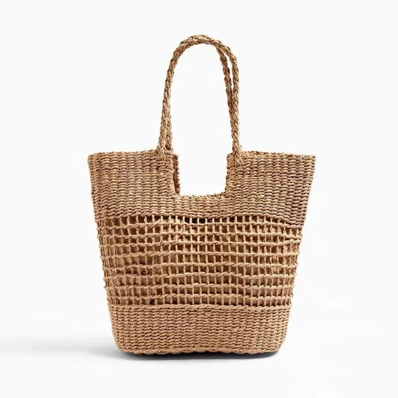 new-temperament-forest-female-straw-woven-bag-straw-bag-hollow-woven-bag-female-shoulder-portable-female-big-bag