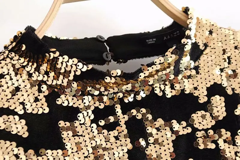 VOGUEIN новые женские сексуальные с открытой спиной Блестки Блестящие Золотые 3/4 рукав вечерние мини платье