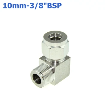 

2Pcs 3/8" BSPT Male Thread x 10MM Double Ferrule Tube Compression Elbow Fitting Male Thread Connector PT Stainless Steel 304