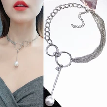 Модное ожерелье s& Кулоны Collier Femme винтажное ожерелье из искусственного жемчуга женские шикарные ювелирные изделия с чокерами Bijoux Collier